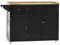 HOMCOM Isla de Cocina con Ruedas Carro de Cocina con Cajón 3 Puertas Estantes Ajustables y Toallero Mueble Auxiliar de Cocina para Comedor 135x45x94,5 cm Negro