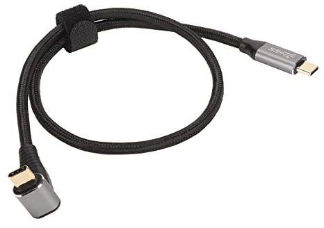 Cable USB C de 90 Grados para Steam Deck, Cable USB C en ángulo Recto en Forma de L 10 Gbps, Compatible con Dispositivos Tipo C, Cable de Carga Rápida PD100W Compatible con 4K 60 (100cm)