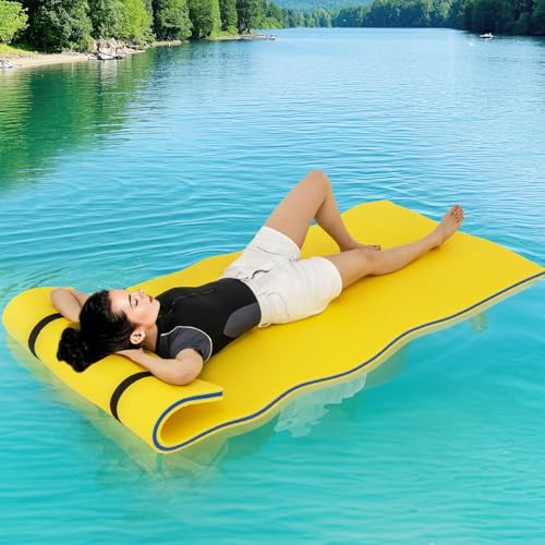 GYMAX Matelas Flottant pour Piscine, Tapis Flottant en Mousse XPE Résistant aux Déchirures, Polyvalent pour Piscine-Plage-Lac, Charge Max.100KG