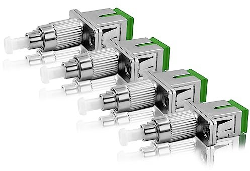 SKYSHL FC-SC Adapter für Glasfaser, FC UPC (männlich) auf SC APC (weiblich), Adapter 9/125 um, FC/SC, Hybrid-Adapter für OTDR/OLS/OPM/VFL/Glasfaser SM (FCUM-SCAF4), 4 Stück