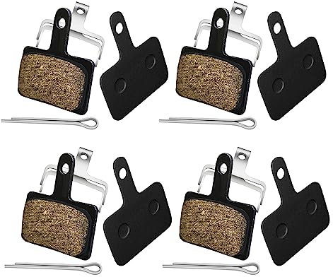 DuEgg Plaquette de Frein VTT 4 Paires, Plaquette Frein Rèsine, Rèsistant à l'usure Plaquette de Frein VTT, Plaquette de Frein VTT pour Shimano B01s BB5 M355 M445 M575 M525 M515 T675 M505 M495 M486
