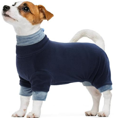 Kuoser Fleece Dog Jumper Warm Dog Pajamas, Thermal Sweatshirt Dogs Pullover Turtleneck for Small Medium Dogs