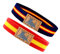 Only faith Pulsera Bandera España Pulsera de Cuero piel genuino Hombre Acero inoxidable Ajustable Bandera Paracord Amarillo y rojo negro Regalo para Hombre (Elástica 2 Toro Roja - Azul)