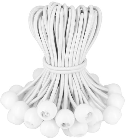 BYZANDQI Spanngummis mit Kugel 12 Stück, Zeltgummis mit Kugel 20 cm, Planenspanner Gummispanner Expanderschlingen Gummischlaufen für Planen Zelt Banner Netz Pavillions