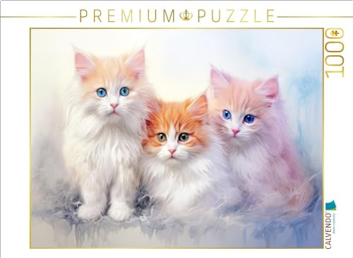 Puzzle · Katzen im Pastellstil | Erste neugierige Blicke auf die Welt · 1000 Teile · Lege-Größe 64 × 48 cm · CALVENDO Puzzle