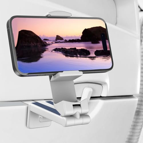Fudinu 360 Rotatable Adjustable Phone Holder - Travel/Home/Office Universal, Foldable, Plastic - White