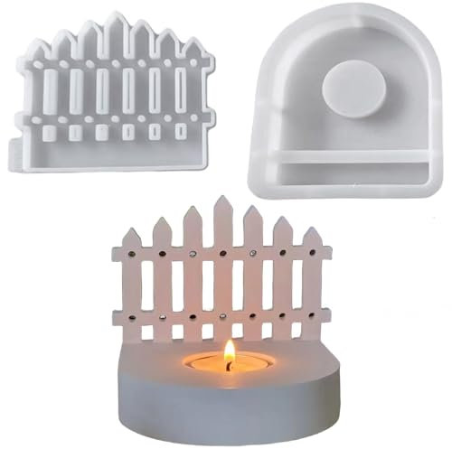 ALEFBET Silikonformen Gießformen, Silikonform Kerzenhalter, Silikon Gießform Kerzenhalter, Silikonformen Kerzenhalter,Gipsformen zum Gießen (Zaun)