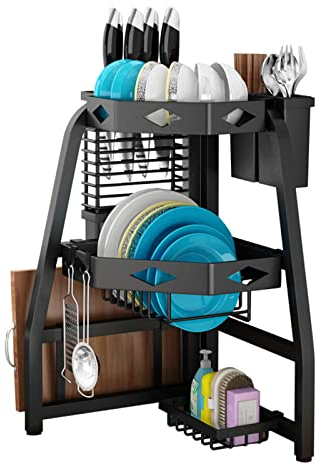 PINZHEN Escurridor de Platos para Fregadero, escurridor de Platos Plegable de Acero Inoxidable para encimera de Cocina, escurridor de Platos