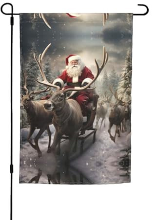Xmas Babbo Natale Bandiera da giardino all'aperto Bandiera stagionale all'aperto Decorazione del patio di casa 30 x 45 cm