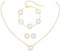 Myrnaist Kleeblatt-Schmuckset mit Blumendesign, vierblättriges Kleeblatt, Halskette für Frauen, Glücksklee-Armband, Ohrringe für Mädchen, 3-teilig, Kleeblatt-Schmuck im Blumenstil, Geschenk (white)