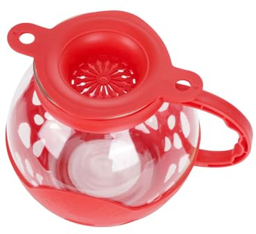 Glass Popcorn Bowl Microwave | Microwave Glass Popcorn Maker | Borosilicate Glass Popcorn Maker, Healthy, Fat-, Movie Style Popcorn | Low Calorie, Dishwasher Safe, Easy Clean, Gourmet Popper Red