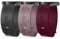 Floral Galaxy Armband - Kompatibel für Samsung Watch 6/5/4/3 Band,6/4 Classic,Galxy 5 Pro,Gear S3/S2,20mm & 22mm Galaxy Bänder für 47 46 45 44 43 42 41 40mm (22mm, Black+Smokepurple+Winered)