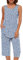 Keepink Women's Capri Pajama Set 2 Piece Loungewear Floral Print Sleeveless Vest Tops with Cropped Pant Cotton Sleepwear Comfy Nightwear Leisure Summer Outfits Tracksuits UK Sale