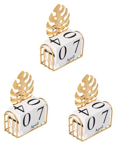 BESPORTBLE 3 Juegos Decoración De Calendario De Madera Nevera con Calendario Magnético Calendario De Nevera Cubículo Calendario De Bloque Giratorio Calendario Plegable De Pie Mes Año Planchar