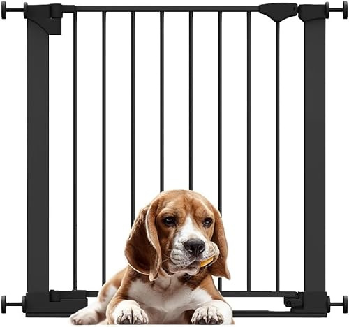Bettacare SafeStep Dog Gate, Black, 75cm - 82cm, Extra Low Walkthrough, Pressure Fit Safety Gate, Pet Gate for Stairs, Hallways and Doors, Easy Installation | Extra low walkthrough, no drilling required, one-handed opening, optional one-way restrictor and extra-wide doorway.