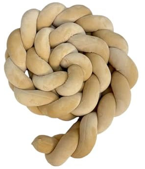 Homesally Tresse De Lit Bébé 2 M - Tour De Lit Tresse Certifiés Oeko-TEX avec 6 Rubans De Sécurité, Sac Réutilisable Inclus,Brun,2m