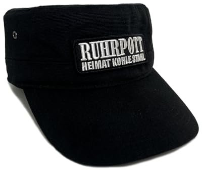 No Face No Name Military Cap Ruhrpott Heimat Kohle Stahl in schwarz I Unisex frei einstellbar I bestickter Patch I Army Basecap Snapback Kappe Mütze