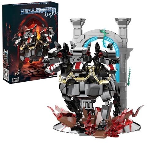 Fuleying Höllenhund Bausteine Bausatz, Mythic Creator Hellgate Wachhund Klemmbausteine Spielzeug, Sammlermodell Spielzeug für Erwachsene Teens, Home Office Decor Display(820PCS)