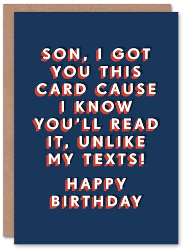 Artery8 I Know You Will Read This Unlike My Texts Funny For Him Son Birthday Card
