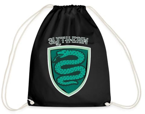 Spreadshirt Harry Potter Slytherin Kleines Logo Turnbeutel, One size, Schwarz