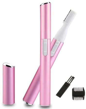 Electric Eyebrow Razor for Women Men, Painless Eyebrow Hair Remover, Mini Facial Hair Trimmer for Brows Face Lips Chin Cheeks, Precision Shaver for Peach Fuzz, Battery-Operated Portable Grooming Tool