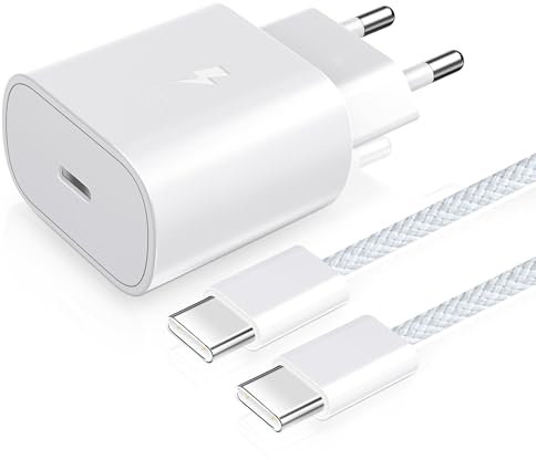 YISH Cable USB C a USB C Carga Rapida: Cable USB Tipo C 60W 1M Cable C a C Carga Rapida Trenzado Nylon con 25W Cargador Tipo C