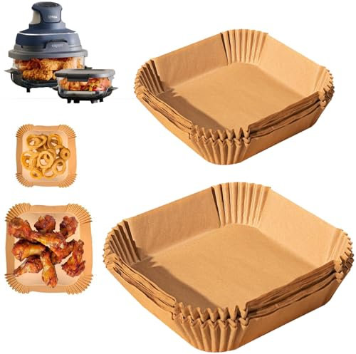 200PCS Air Fryer Paper Liners for Ninja CRISPi Air Fryer FN101UKGY, Baking Paper Air Fryer Liners Disposable for Ninja Crispi 4-in-1 Portable Glass Air Fryer Cooking System 3.8L & 1.4L