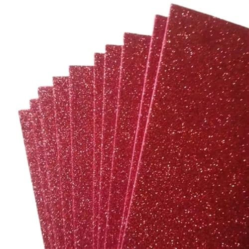 FBANULPEX Feuilles de Mousse EVA Feuilles de Mousse EVA pailletées, matériau Recyclable, for Rouleau de Mousse EVA découpé au Laser A4(Red)