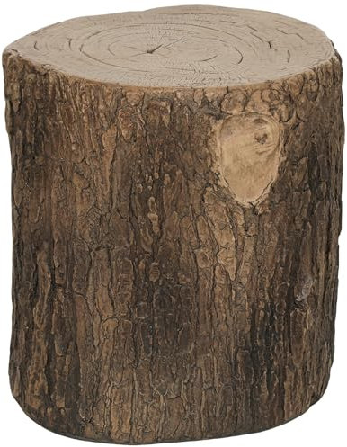 Outsunny Dekorativer Gartenhocker Baumstumpf Dekorativer Hocker Baumstumpf Form Multifunktionale Verwendung Stabile und robuste Bank für Terrasse Patio Ø38x42 cm Naturholz