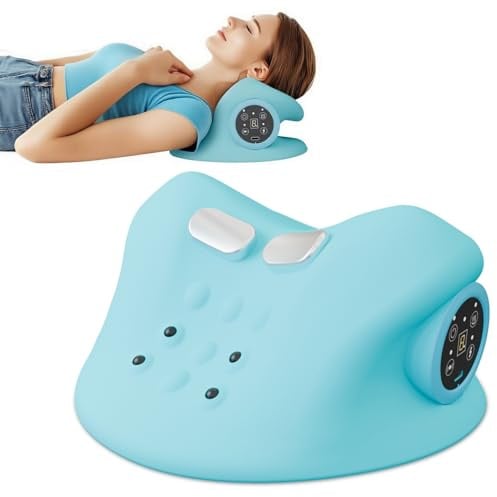 ALLILUYAA Neck Massager,Elektrisches Nackenmassagegerät mit Wärme, 3 Modi, 6 Gangstufen, ergonomischer 26°-Schultermassagegerät, tragbar, geeignet für Auto/Büro/Zuhause.