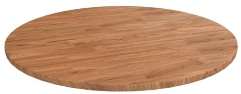 XHNIFBN Runde Eichen-Tischplatte 80 cm Hellbraun Massivholz Lackiert für Couchtisch Büro Küche Living Room Home Office Multifunktional Schreibtischplatte Tischplatte