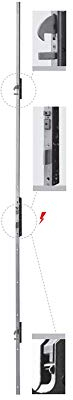 ISEO Schloss Art. 72G5014028 Elektrische Perform Multipunkt Eingang 40 zum Einstecken. Frontplatte mm. 2300 x 24 x 3 aus Edelstahl E40