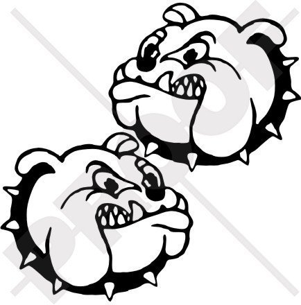 BULLDOG Wütend Dog 125mm Auto & Motorrad Aufkleber, Vinyl Sticker x2 - WAHL VON 22 FARBEN