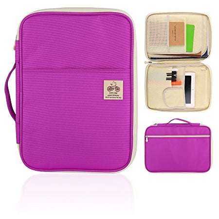 Padfolio/Portfolio für Student und Business – Multifunktions-Tasche mit 8 Taschen für A4/A5 Papier Größe Dokumente und Notbooks von YOUSHARES (Violett)