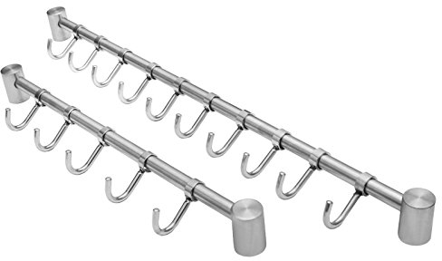 Edelstahlmarkenshop Handtuchhalter/Hakenleiste Küchenleiste aus Edelstahl von 5-10 Haken (9 Haken)