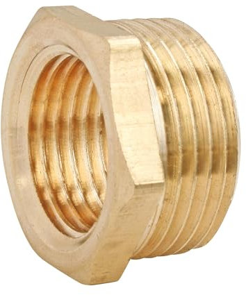 SOMATHERM FOR YOU, Bague de réduction en laiton brut 6 pans Mâle 12/17 - Femelle 8/13, idéale pour adapter le filetage et assurer étanchéité dans vos installations