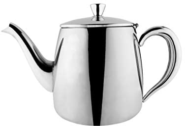 Tetera Premium Café Olé, Acero Inoxidable 18/10, Pulido Espejo, 1360ml, Asas Huecas Stay Cool, Pico Vertedor Perfecto, Plateado