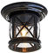 Retro Industrie Deckenleuchte Außen/Innen Deckenlampe Schwarz Metall Glas Schatten E27 Wasserdicht Balkon Bad Korridor Eingangs Pavillon Badezimmer Keller Vintage Deckenbeleuchtung Φ25.4cm