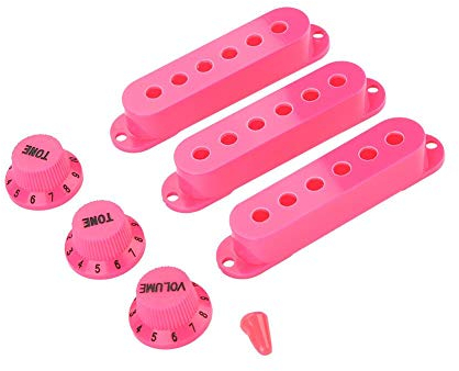 Bnineteenteam 3Pcs Gitarren Tonabnehmer Volume Tone Schalter Tip Cover 48mm 50mm 52mm für E-Gitarre(Rosa) Musikinstrumentenzubehör