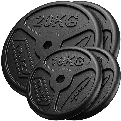 Marbo Sport Hantelscheiben aus Gusseisen Slim Set 2 x 20 kg + 2 x 10 kg MW-2x20KG_2x10KG-SLIM