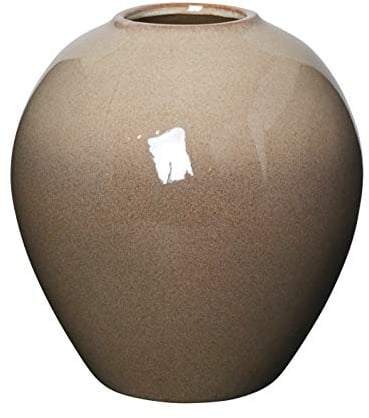 Broste Copenhagen Ingrid M Vase aus Keramik in der Farbe Simple Taupe-Brown, Maße: 24cm x 24cm x 25,5cm, 14463236
