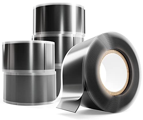 greate selbstverschweißendes Isolierband 25 mm x 3 m - 6er Pack Silikonband schwarz für Wasser & Luft - Dichtungsband, Silikon Tape, Reparaturband, Elektro, Isoband Elektriker, Industrieband