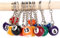 Lot de 4 porte-clés boule de billard de 25 mm de diamètre - Cadeau personnalisé pour garçons et filles - Couleur aléatoire, multicolore, Small