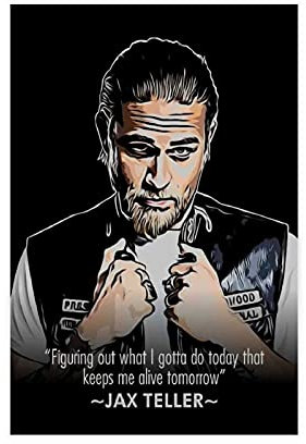 Sons of Anarchy TV-Show Poster Jax Teller Motivationszitat 2 Leinwand-Wandkunst Dekor Gemälde für Wohnzimmer Heimdekoration 30 x 45 cm