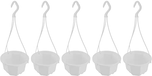 Yardwe 5 Stücke Hängender Pflanztopf Blumentopf zum Aufhängen Blumenampeln Blumenkorb Hängeampeln Hängepflanztopf Pflanzenampel Blumen Pflanzer Töpfe Halter für Innen Außen mit Hänger Haken