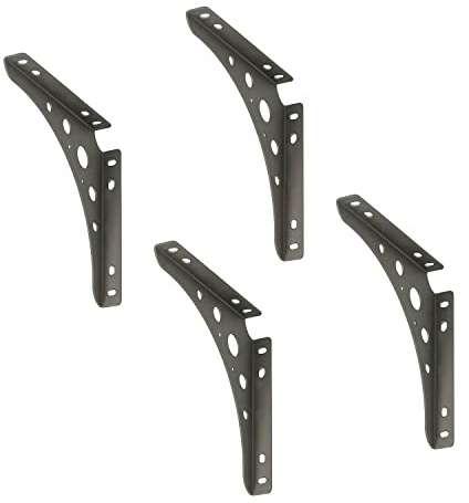 4 x siwitec Delta Line Konsole 300 x 300 mm in Stahlmatt, Regalwinkel mit 95 kg Traglast, Regalträger