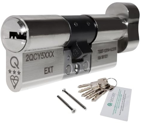 greenteQ Orion 3 Star Anti-Snap Thumbturn Cylinder - 45/40 (85mm), Nickel