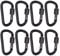 TSHAOUN 8 Pièces Mousqueton Noir, Mousqueton INOX Mousqueton D-Lock avec Verrouillage à Vis pour Extérieur, Camping, Voyage, Randonnée, Pêche, Vélo, Porte-clés, Chaînes de Bouteille d'eau (8)