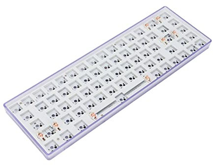 Hotswap Keyboard Kit, Mechanical Keyboard Kit, 64 Key Mechanical Keyboard DIY Kit 68 Keys 2.4G Wireless Mechanical Keyboard DIY Keyboard with Sound Insulation Mat for Home and Office Use(Purple)