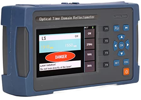 OTDR-Fasertester, SM 1310/1550nm 22/20dB Touchscreen Optisches Zeitbereichsreflektometer OTDR-Tester mit Optischem Leistungsmesser, Glasfaser-OTDR-Messgerät für FC PC, SC PC(EU)